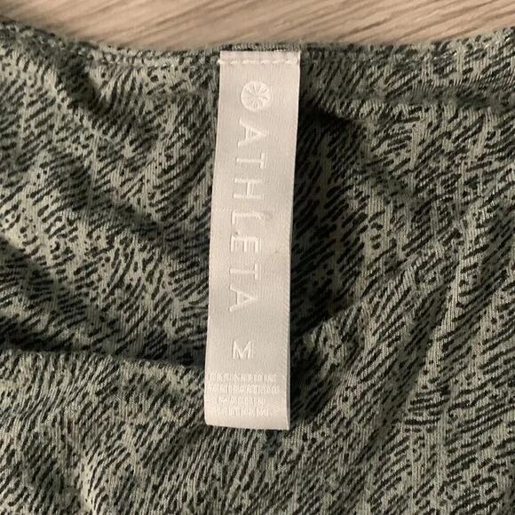 Athleta Santorini Thera Printed Dress Fit And Flare Racerback Green Size Medium - Picture 3 of 8